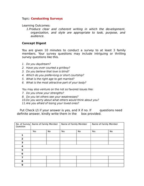 apa format for survey.